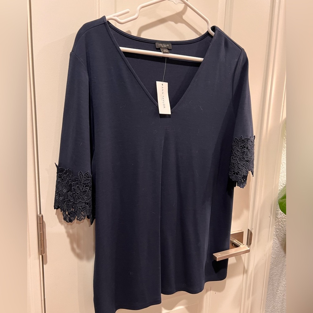 Ann Taylor, dressed up t-shirt, short sleeves, brand new with tags